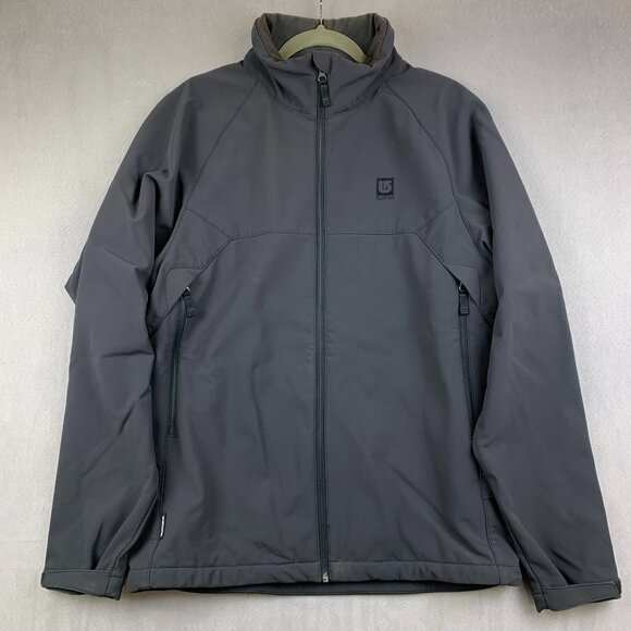 Burton Mens Jacket Large Black Full Zip Softshell Nylon Stretch Snowboarding - Picture 1 of 12